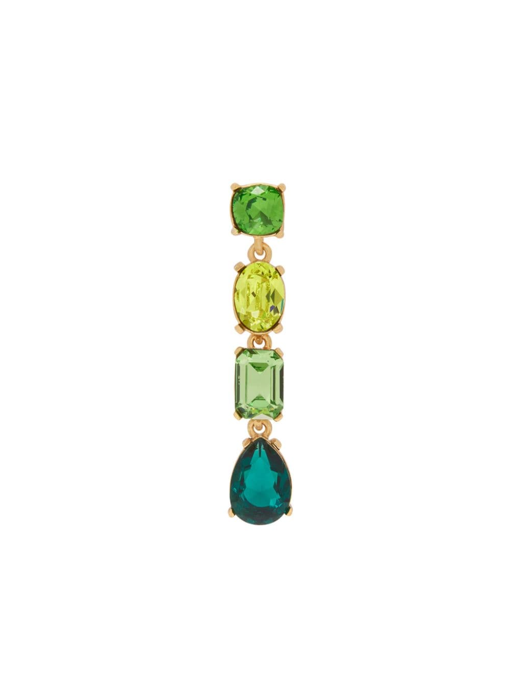 Shop Oscar De La Renta Crystal Chandelier Clip-on Earrings In Green