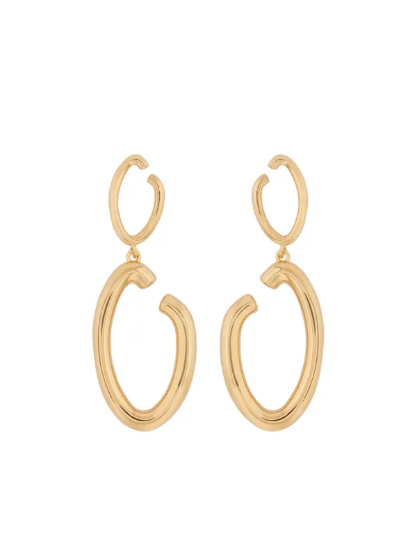 Oscar de la Renta O Drop Earrings in Gold
