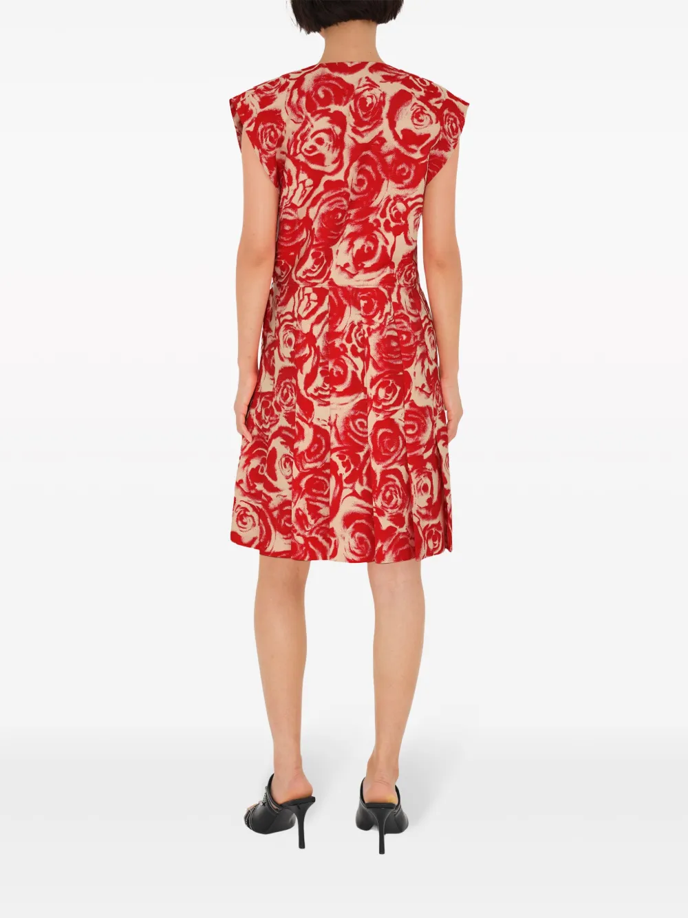 Shop Burberry Rose-jacquard Wrap Minidress In Red