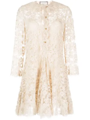 Gucci white lace dress deals