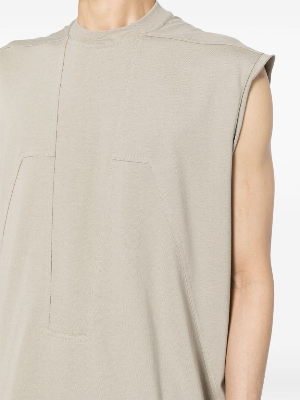 Shop Rick Owens Panelled Cotton Vest In Grey