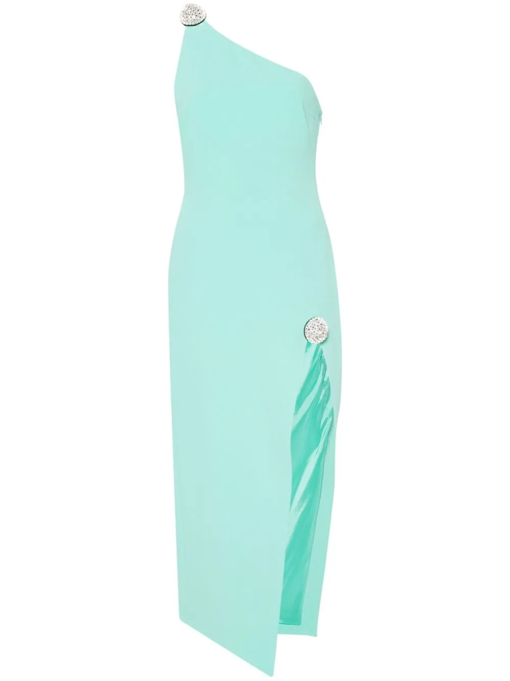 David Koma One-shoulder Midi Dress In Green