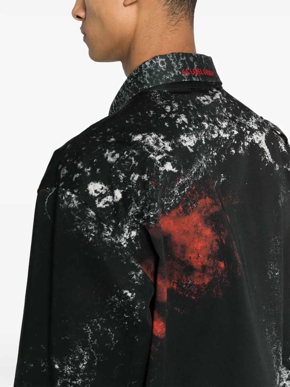 44 Label Group Spraypaint Effect Jacket In Black ModeSens