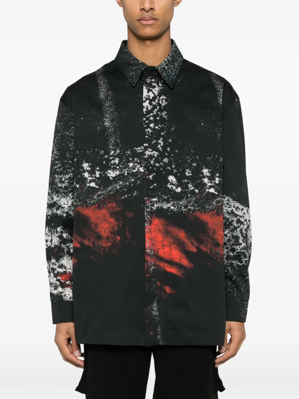 44 Label Group Spraypaint Effect Jacket In Black ModeSens