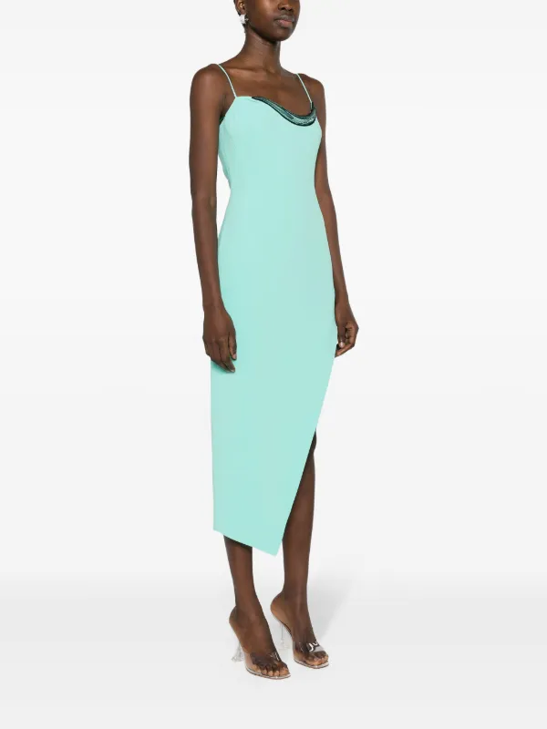 David Koma appliqu-detail Crepe Midi Dress | Green | FARFETCH