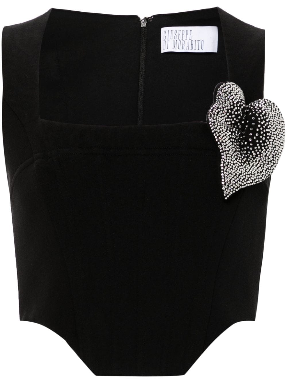 giuseppe di morabito corset à ornements en cristal - noir