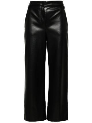 Faux leather cropped trousers shops