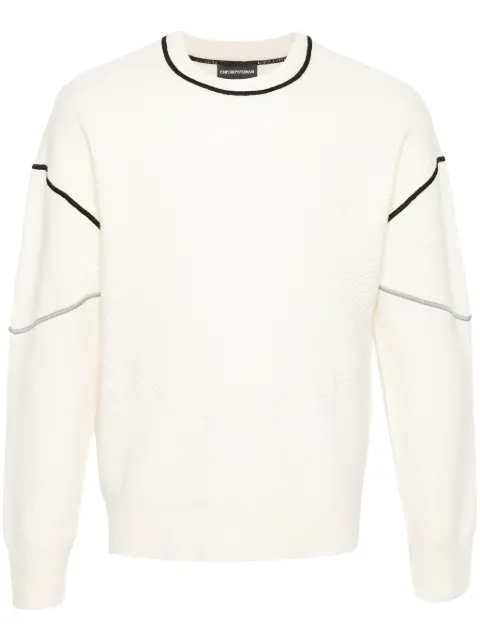 Emporio Armani ribbed-detail knit jumper