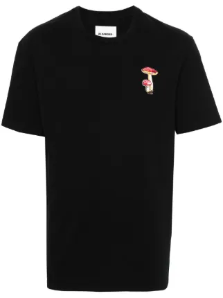 Tシャツ・カットソー JIL SANDER BLACK COTTON T-SHIRT JIL SANDER Logo T-shirt Black - Wrong Weather