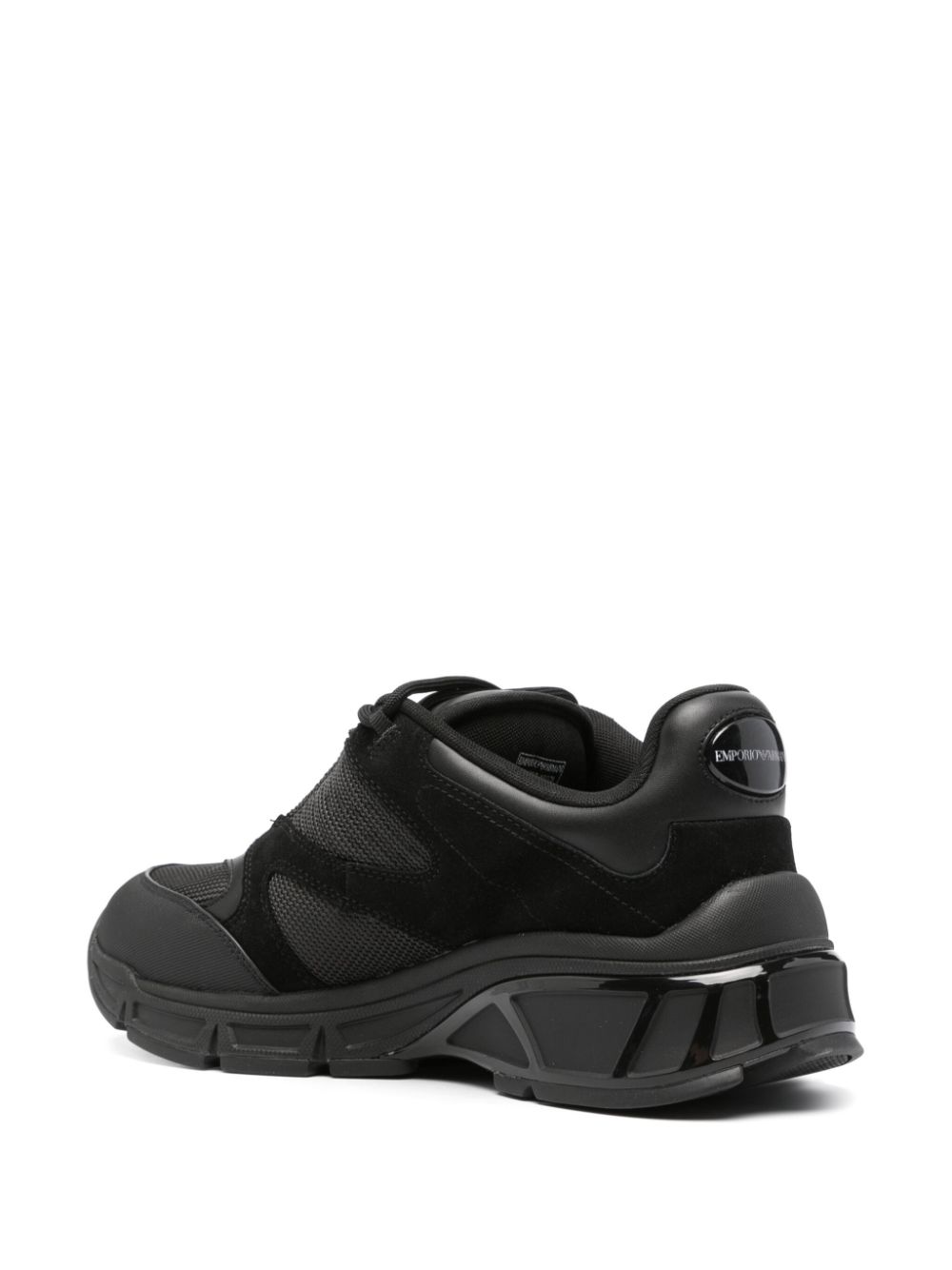 Shop Emporio Armani Lace-up Chunky Sneakers In Black