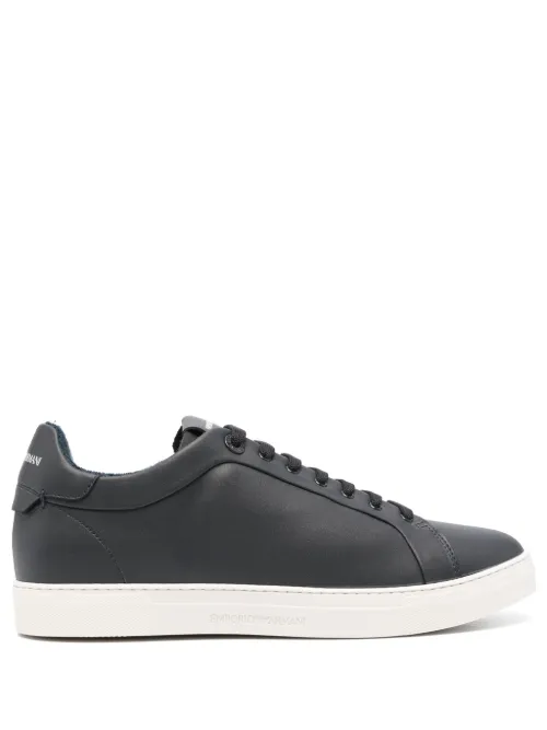 Baskets en cuir à lacets - Emporio Armani - Modalova