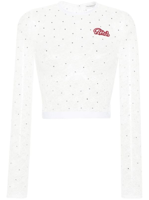 Alessandra Rich long sleeve Lace T shirt Farfetch