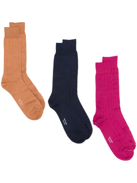 Paul Smith ribbed mid-calf socks (pack of three)