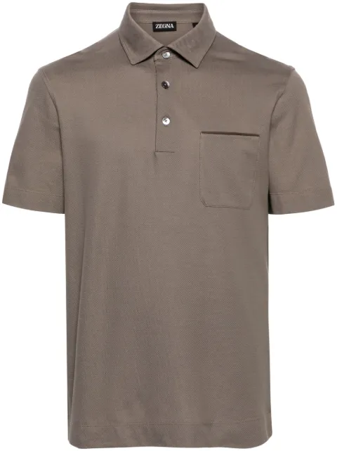 Zegna pique-weave cotton polo shirt