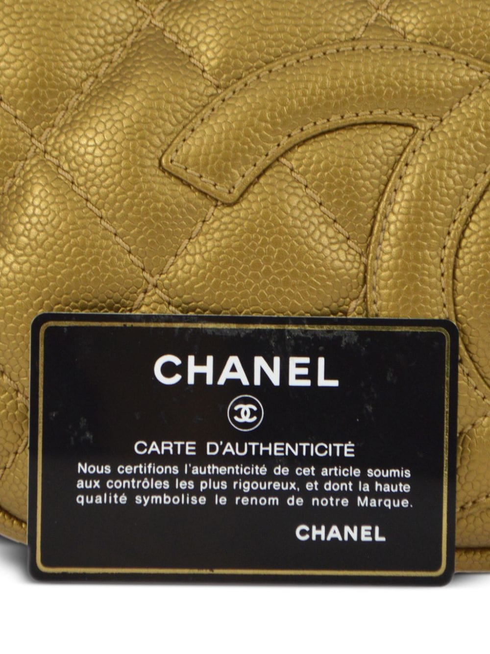 Pre-owned Chanel Cc 菱纹绗缝手提包（2005年典藏款） In Gold