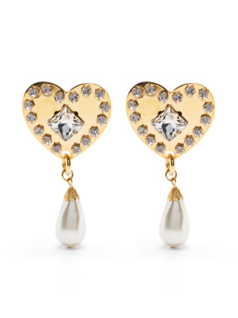 Alessandra Rich heart-motif clip-on earrings