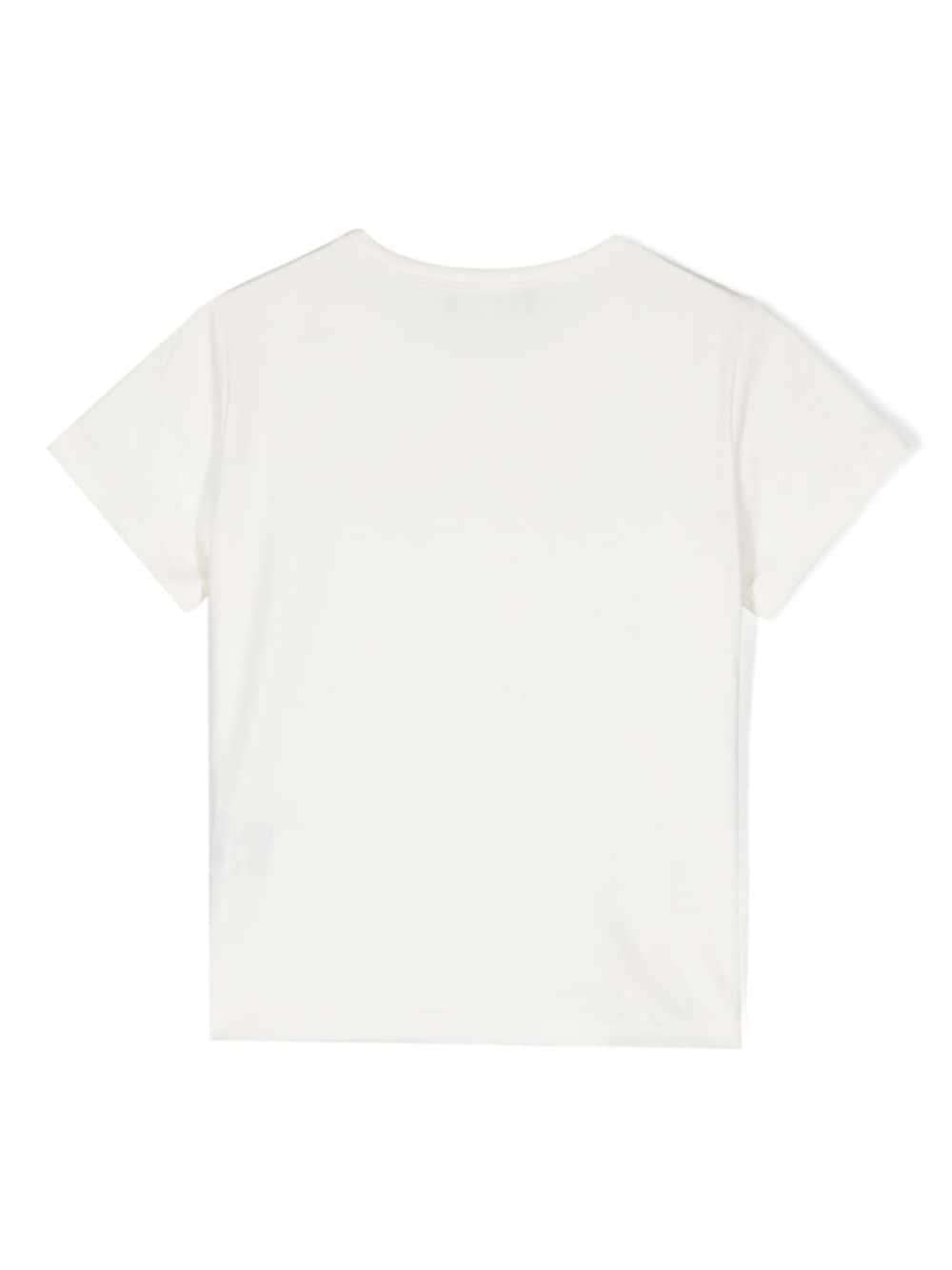 Shop Versace Rhinestoned Logo-embellished T-shirt In White