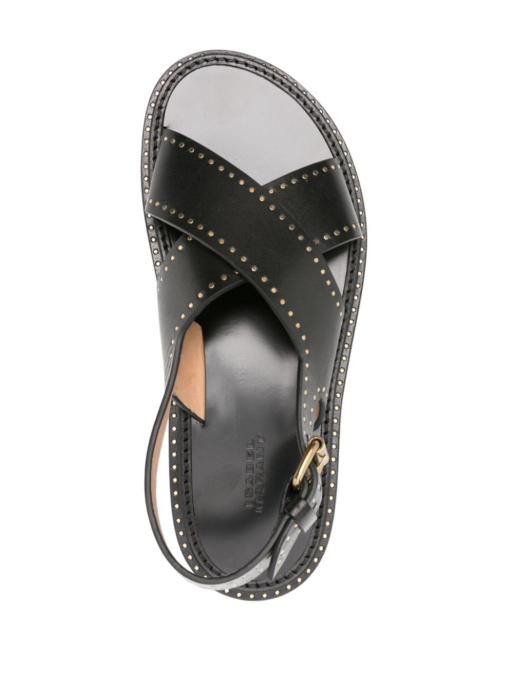 Shop Isabel Marant Stud-embellished Leather Sandals In Black