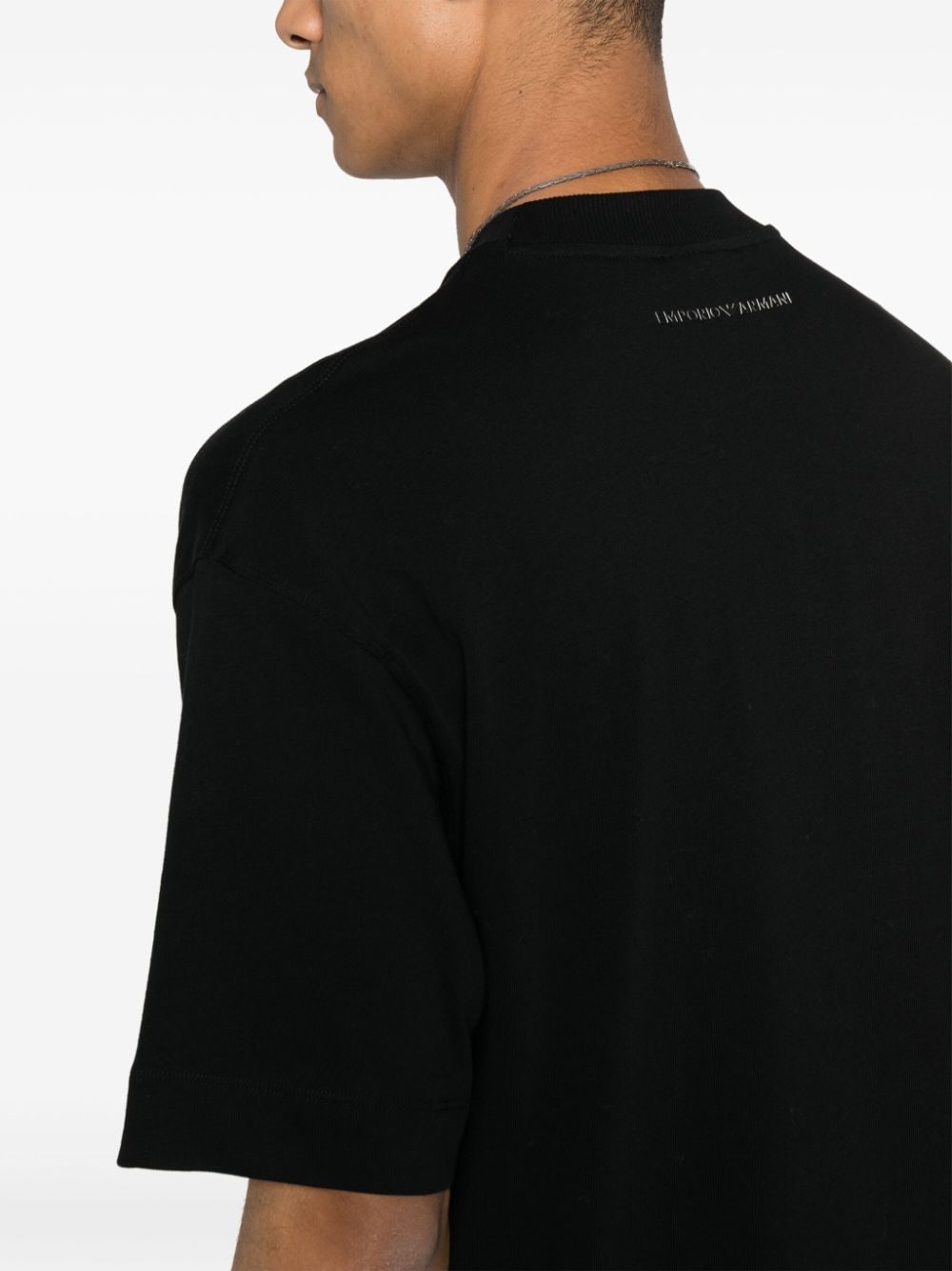 Shop Emporio Armani Logo-appliqué Cotton T-shirt In Black