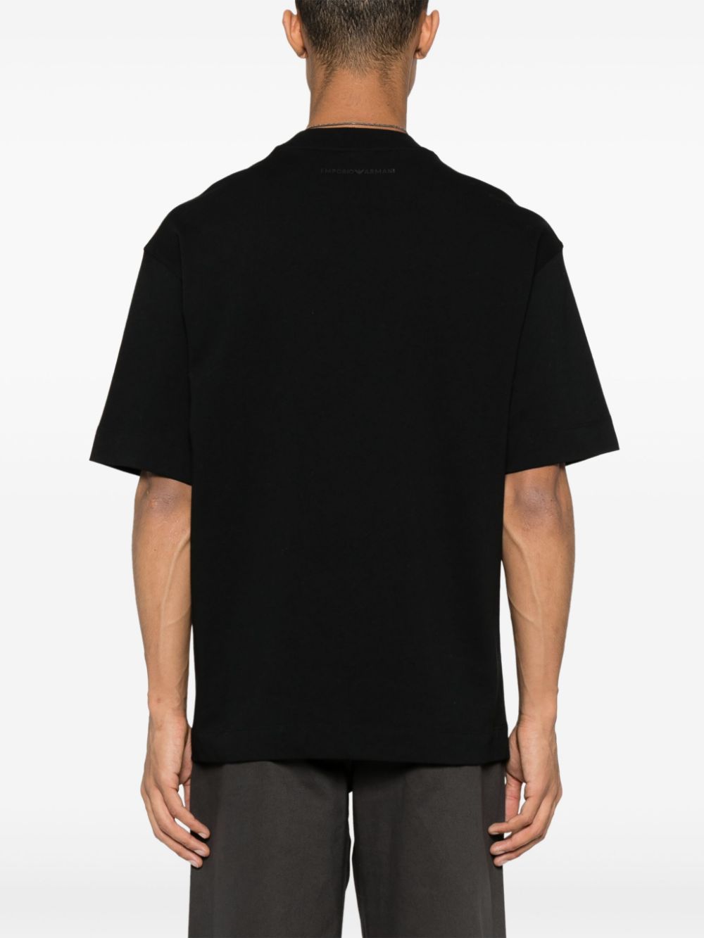 Shop Emporio Armani Logo-appliqué Cotton T-shirt In Black
