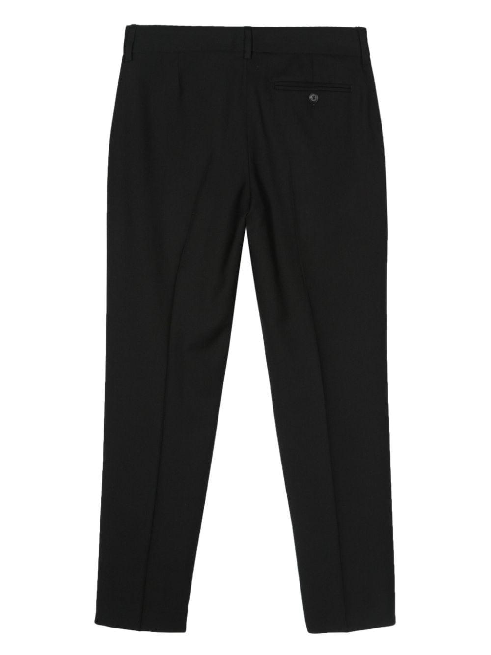 Shop Paul Smith Tapered Wool Trousers In 黑色