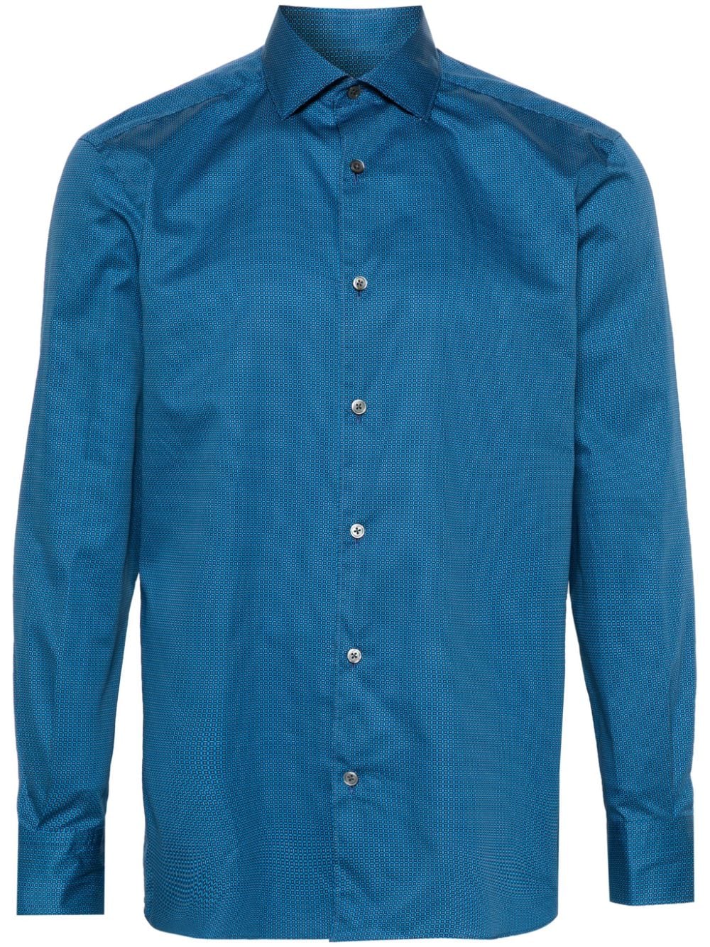Zegna Overhemd met geometrische print Blauw