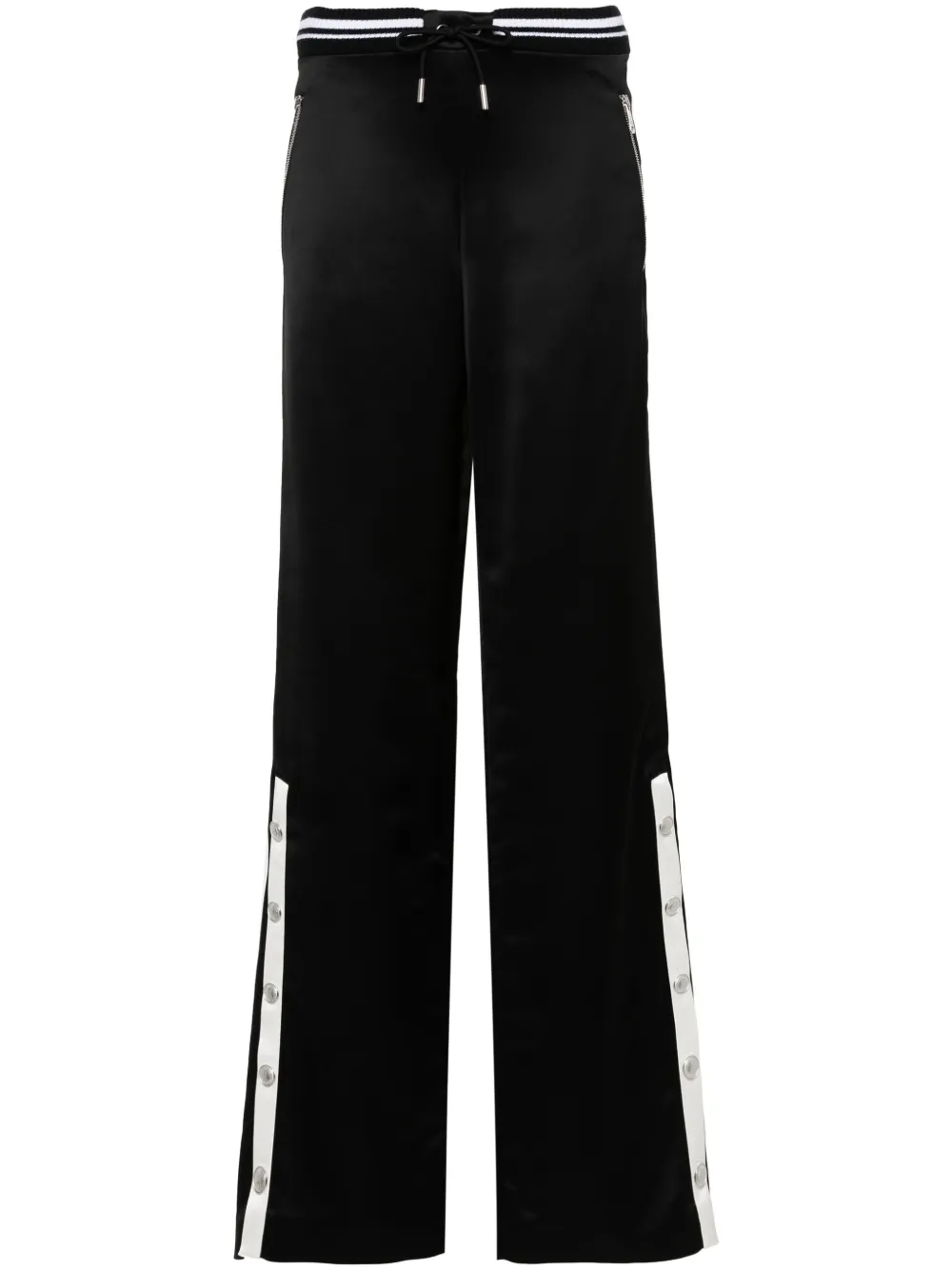 Alessandra Rich Straight-leg Track Trousers In Black
