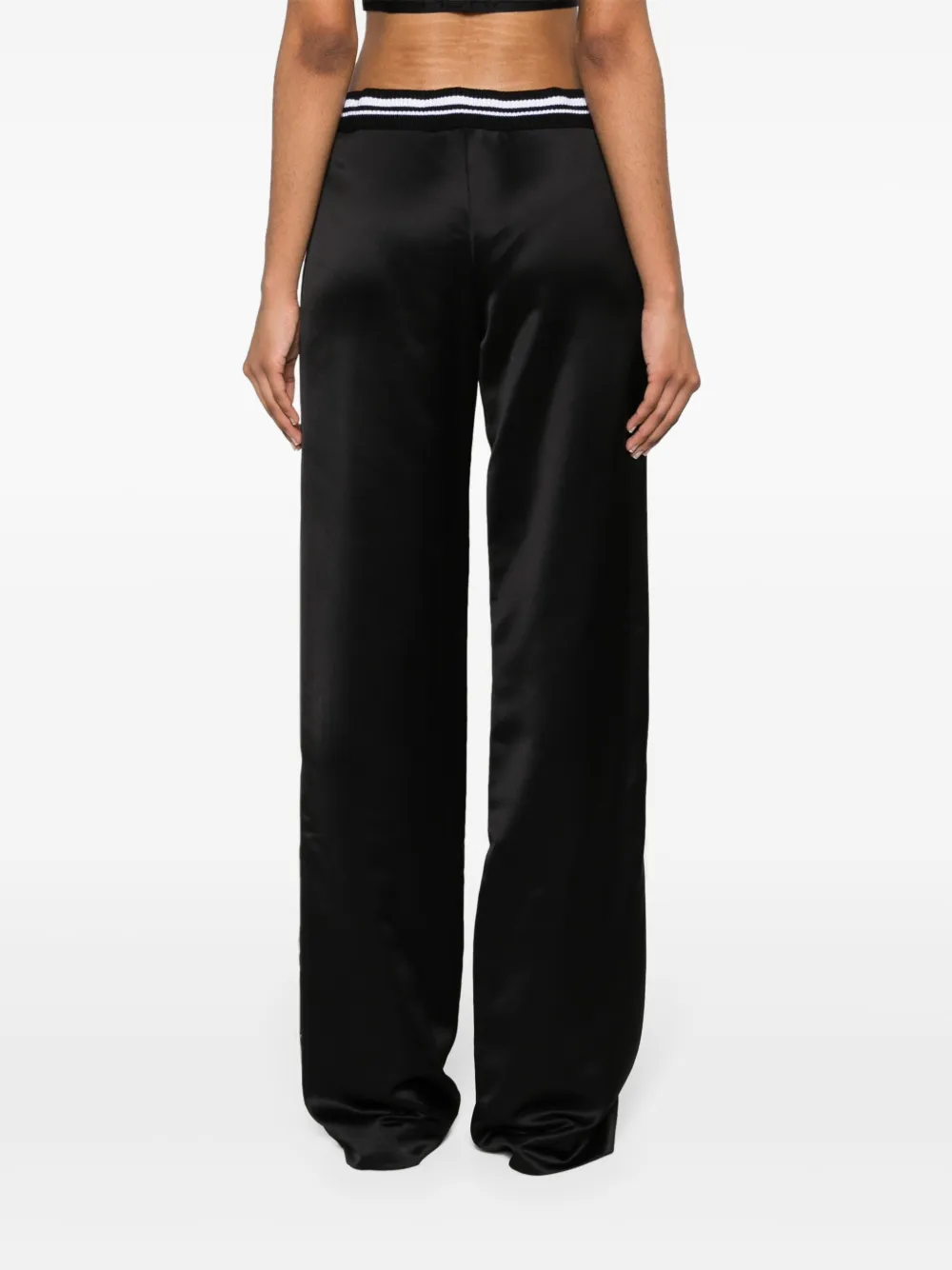 Shop Alessandra Rich Straight-leg Track Pants In Black