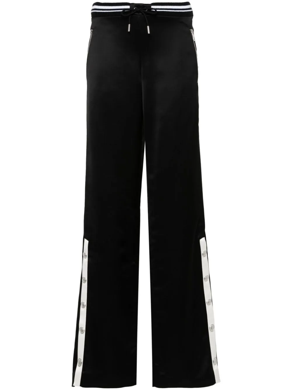 Shop Alessandra Rich Straight-leg Track Pants In Black