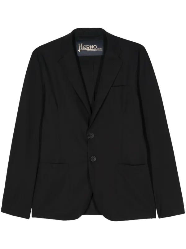 Herno single breasted Stretch Blazer Black FARFETCH PT