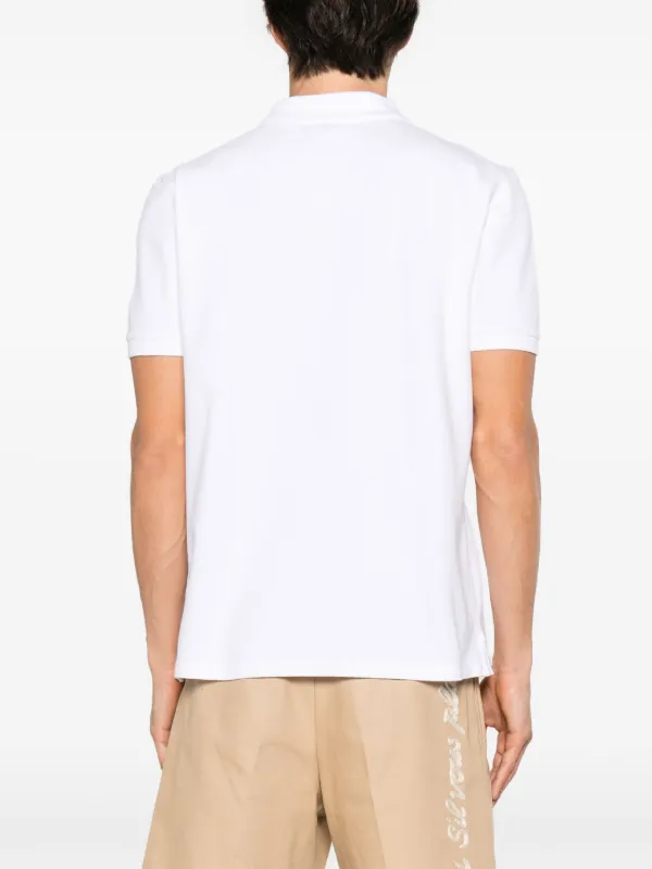 Maison Kitsuné Fox-patch Piqué Polo Shirt | White | FARFETCH