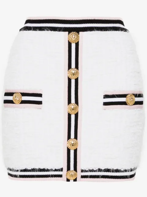 Balmain falda corta con monograma Maze