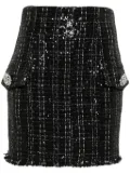 Balmain sequinned tweed miniskirt - Black