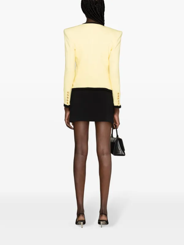Balmain Collarless Crepe Blazer | Yellow | FARFETCH