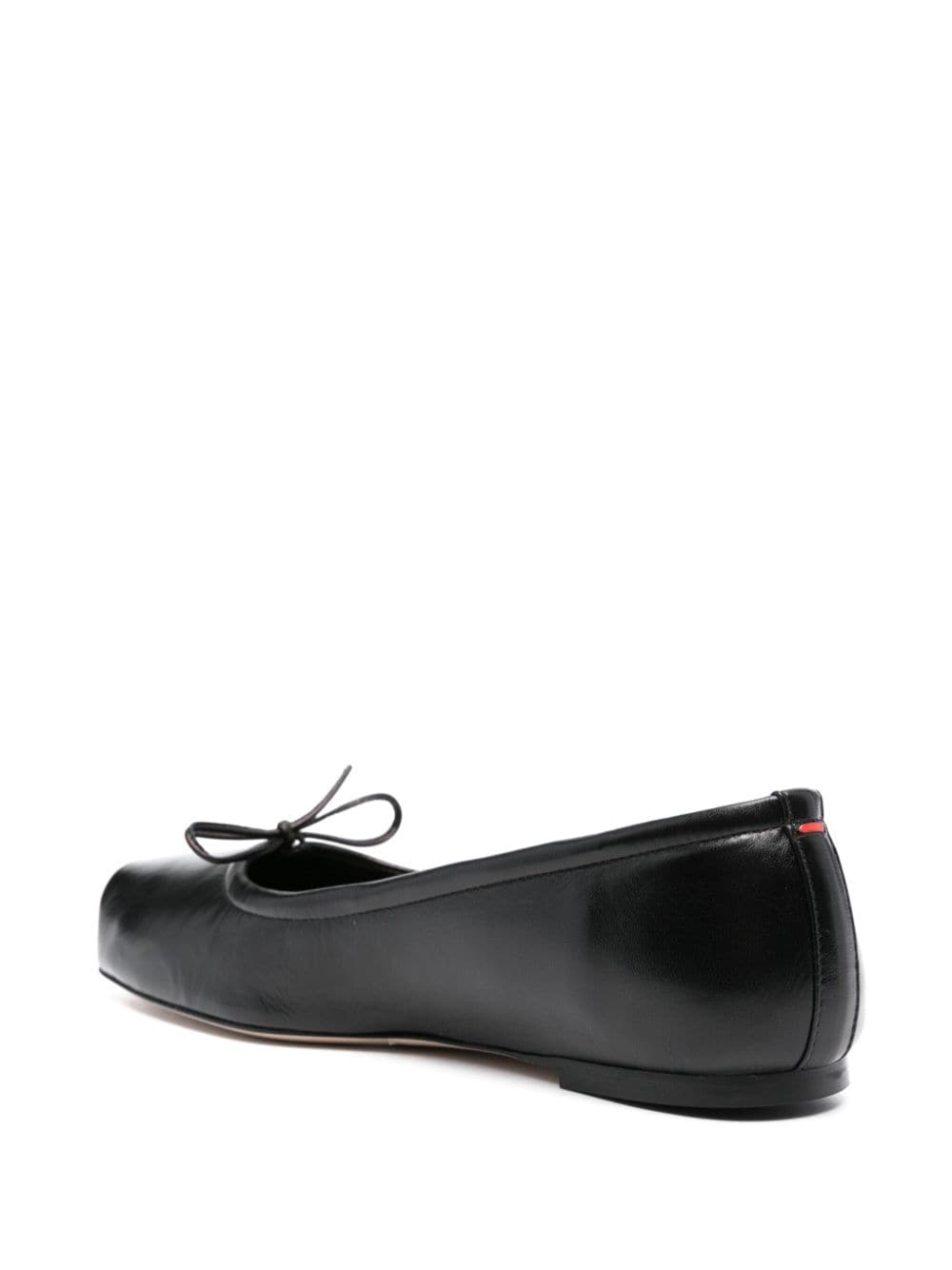 Shop Aeyde Square-toe Leather Ballerina Shoes In 黑色