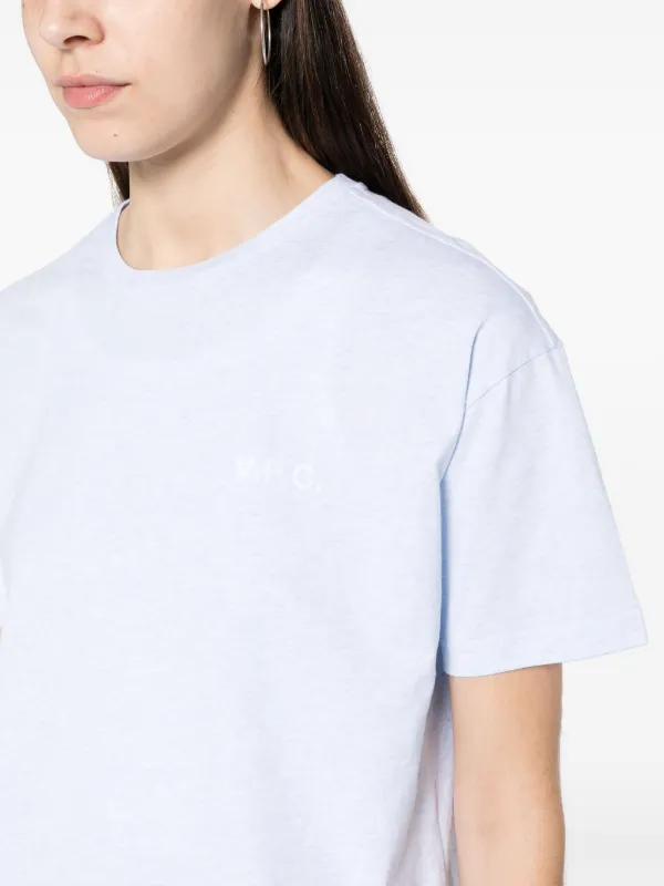 【関税込み】A.P.C. ブルー フロックロゴ Tシャツ A.P.C. フロックロゴ Tシャツ | ブルー | FARFETCH JP