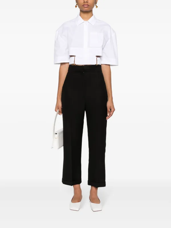 【新発売】 Jacquemus FARFETCH | White | Shirt Bari Courte Chemise La トップス