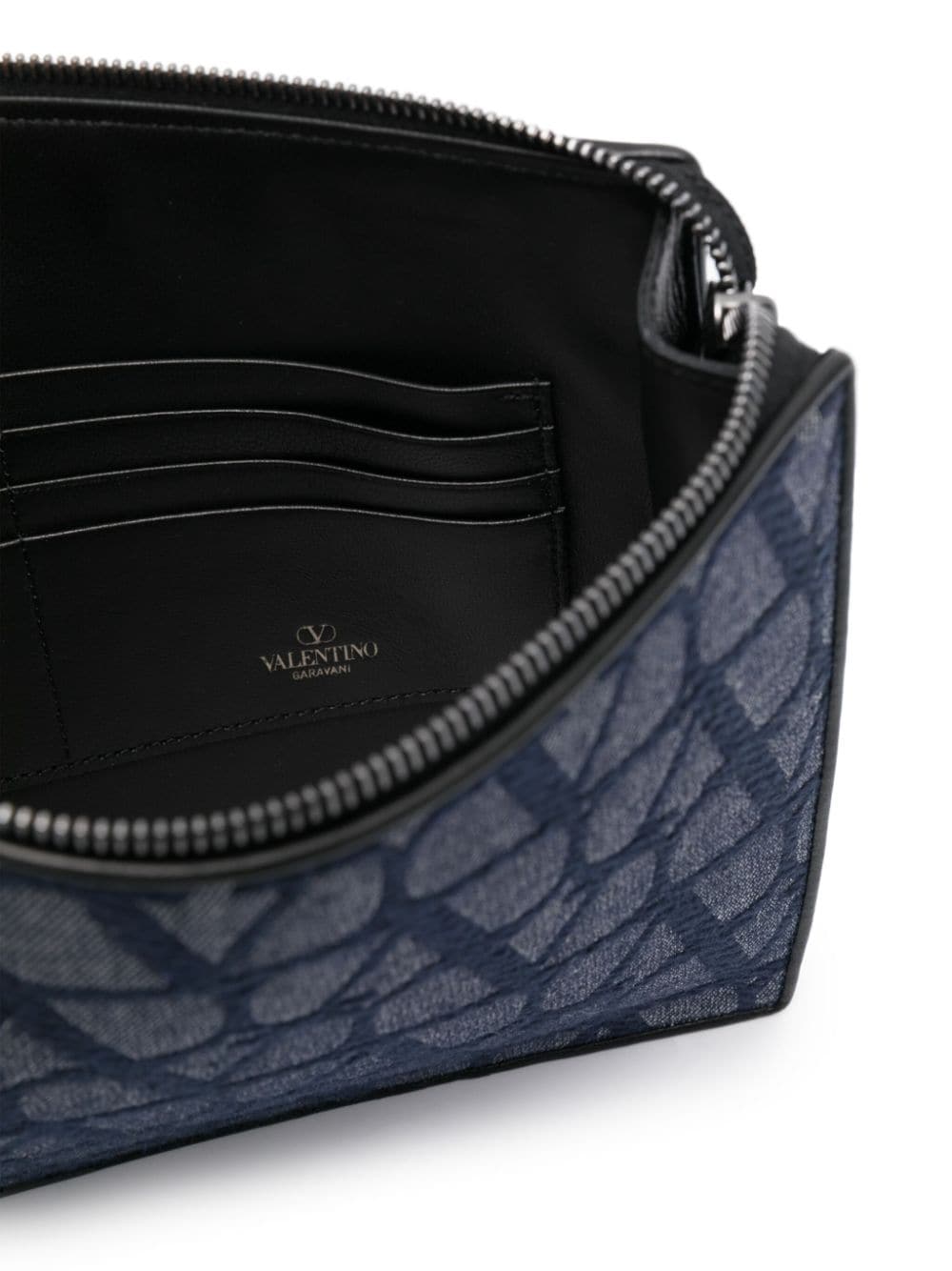 Shop Valentino Toile Iconographe Jacquard Pouch Bag In Blue