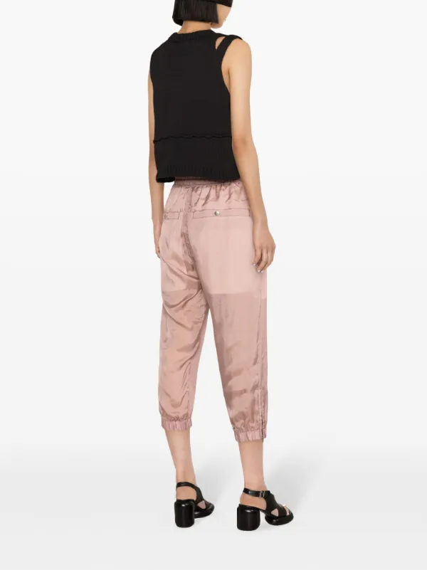 Rick Owens Drawstring Cropped Track Pants | Pink | FARFETCH JO