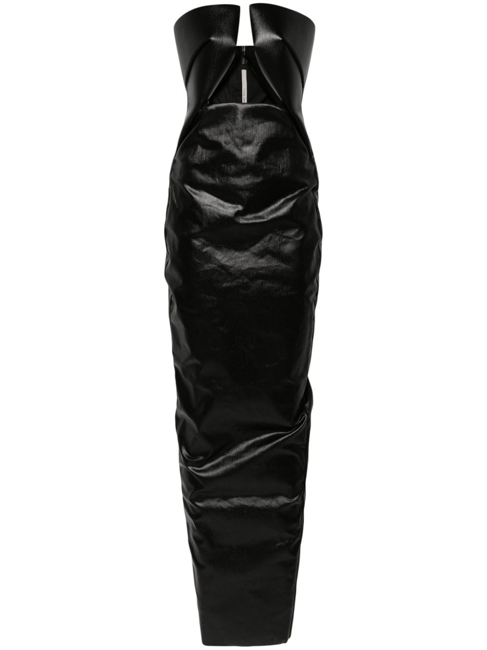 Shop Rick Owens Strapless Cut-out Maxi Dress In Black