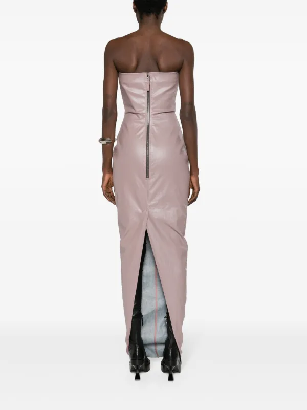 Rick Owens Coated Strapless Bustier Gown | Pink | FARFETCH