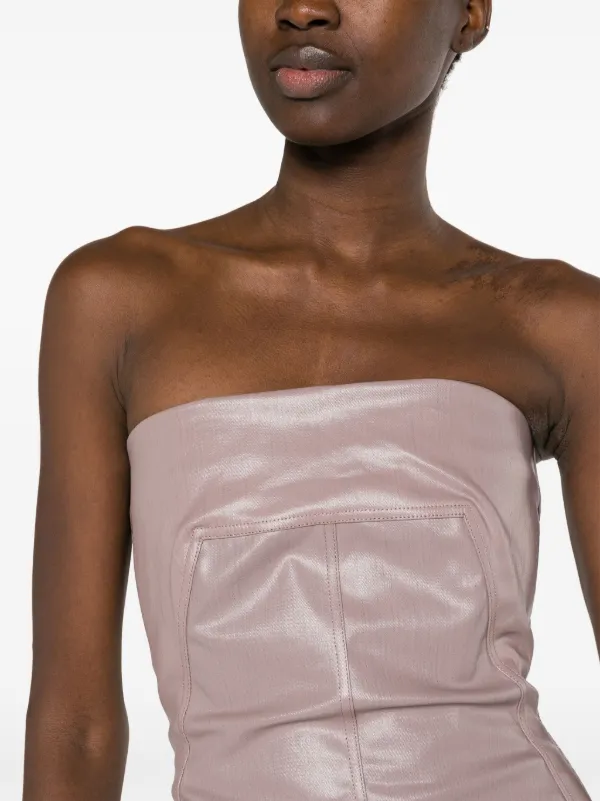 Rick Owens Coated Strapless Bustier Gown | Pink | FARFETCH