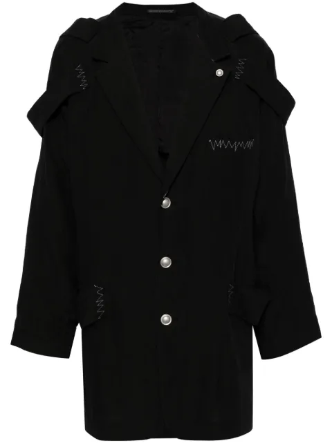 Yohji Yamamoto contrast-stitch single-breasted blazer 