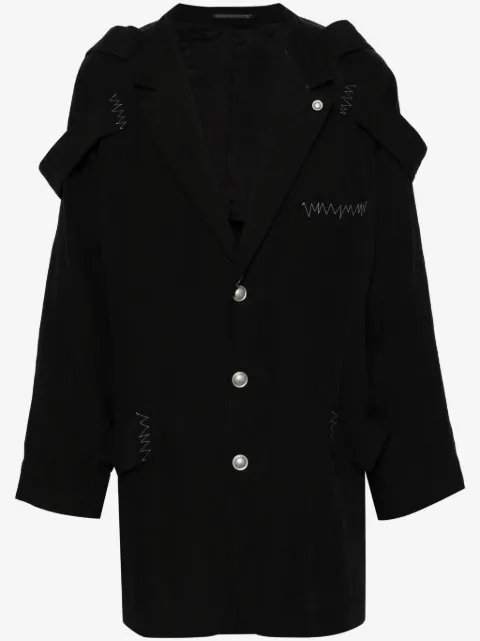 Yohji Yamamoto contrast-stitch single-breasted blazer
