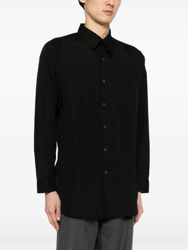yohji homme アシンメトリーシャツ Yohji Yamamoto アシンメトリーカラー シャツ | ブラック | FARFETCH JP