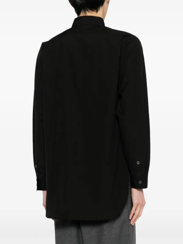 Yohji Yamamoto アシンメトリーカラー シャツ | ブラック | FARFETCH JP