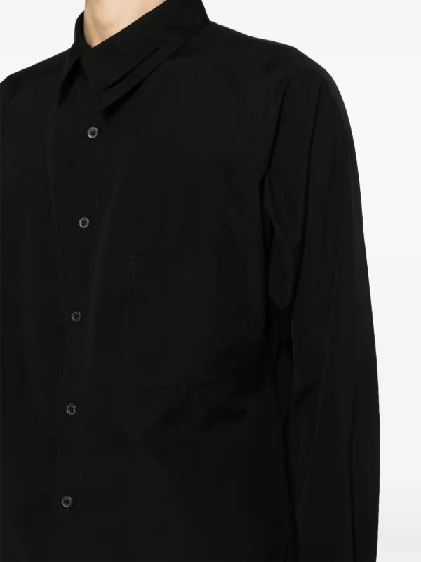 Yohji Yamamoto アシンメトリーカラー シャツ | ブラック | FARFETCH JP