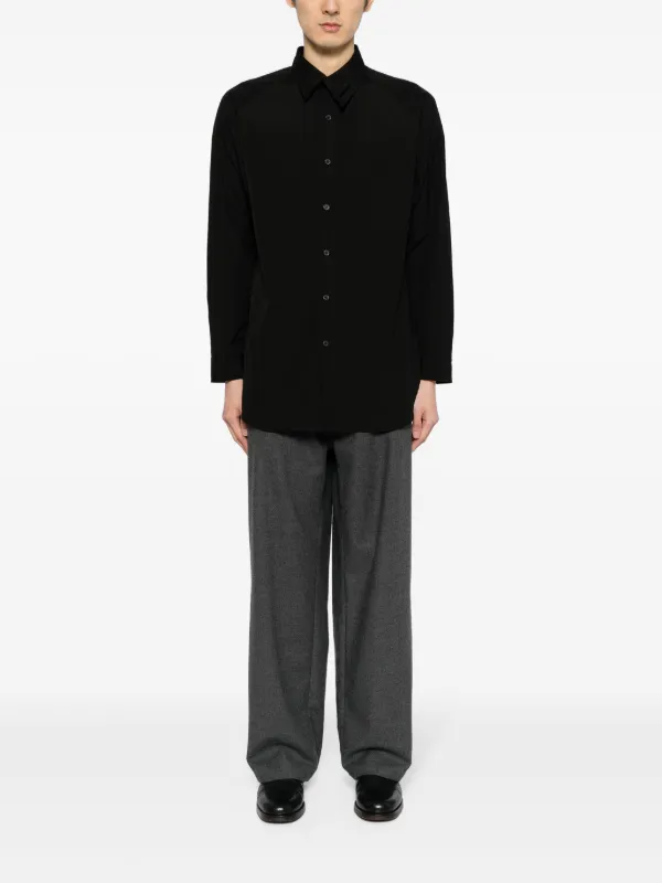 Yohji Yamamoto アシンメトリーカラー シャツ | ブラック | FARFETCH JP