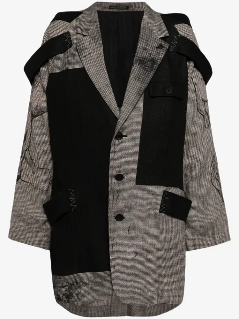 Yohji Yamamoto layered-design linen blazer