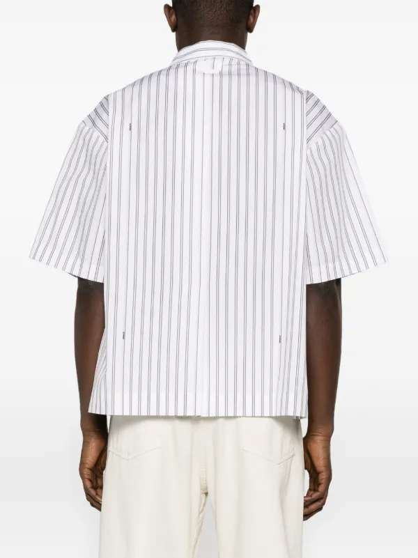 Jacquemus Striped Cotton Shirt | White | FARFETCH